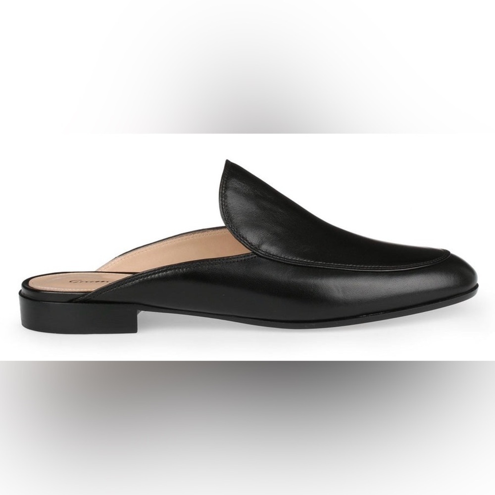 GIANVITO ROSSI Palau Black Leather Slip On Almond Toe Loafer Shoe Size 36